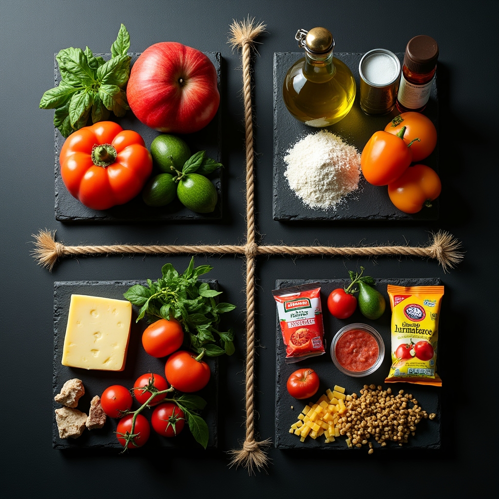 Tableau illustrant les quatre groupes NOVA de classification des aliments, du brut à l'ultra-transformé
